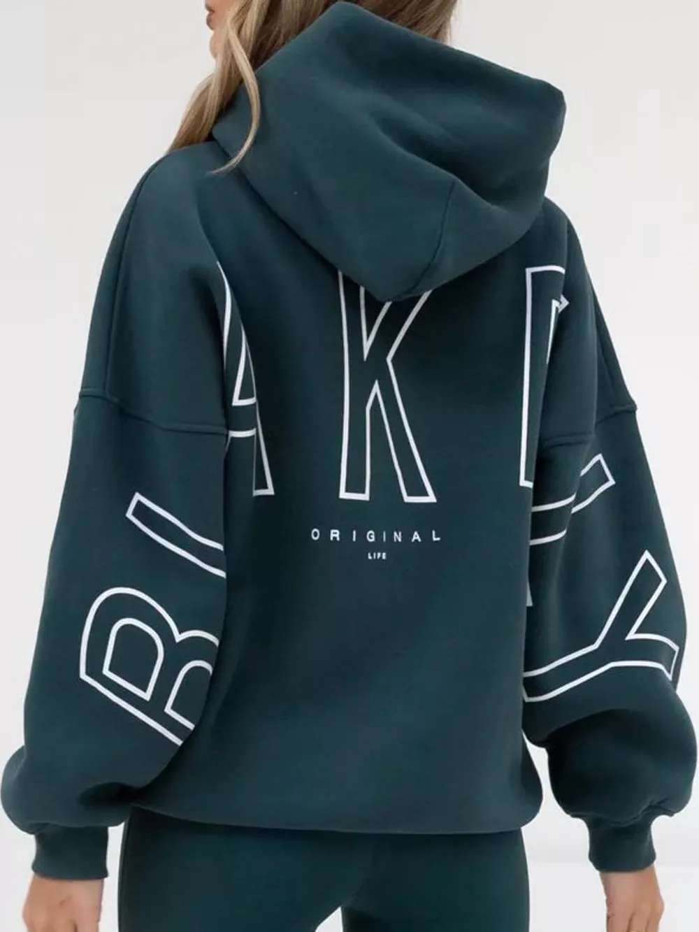 Letter Back Hoodie with Kangaroo Pocket, image 13