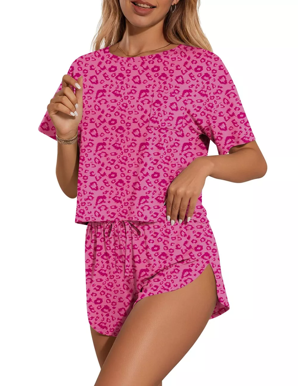 Printed Round Neck Tee and Shorts Set, image 7