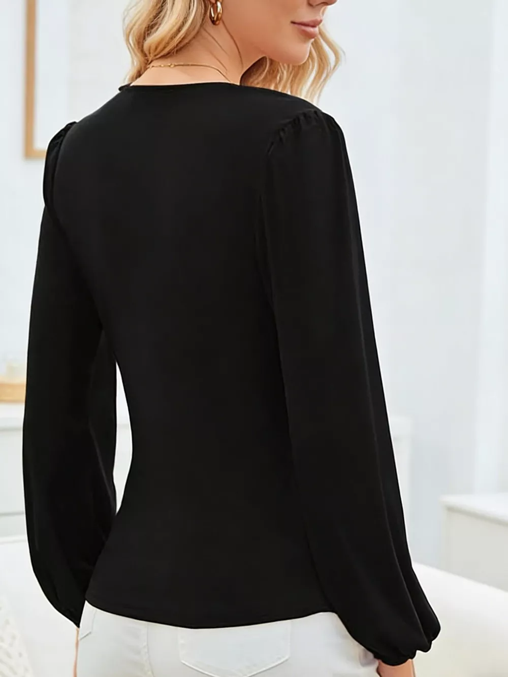 Long Sleeve Ruched Blouse, image 4