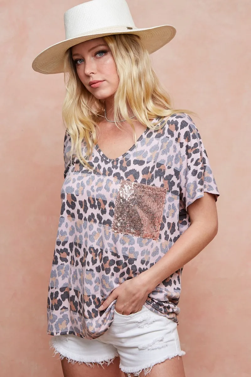 Leopard Stripe Printed Jersey T-Shirt, image 16