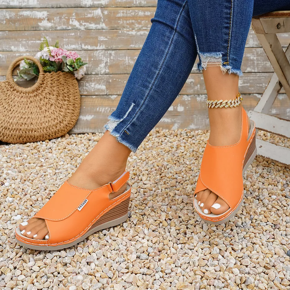 Peep Toe Wedge Sandals, image 14