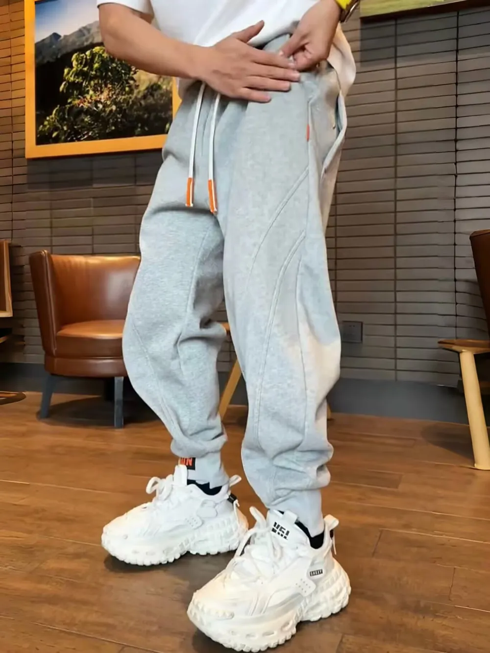 Men's Plus Size Casual Drawstring Joggers, image 3