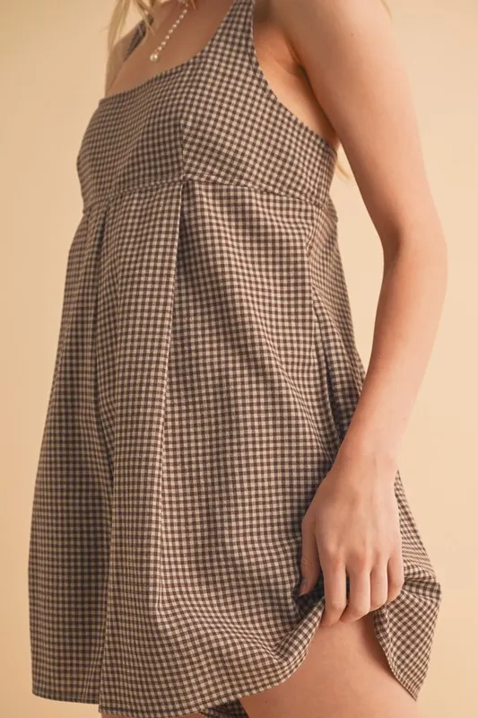 Plaid Square Neck Romper, image 12