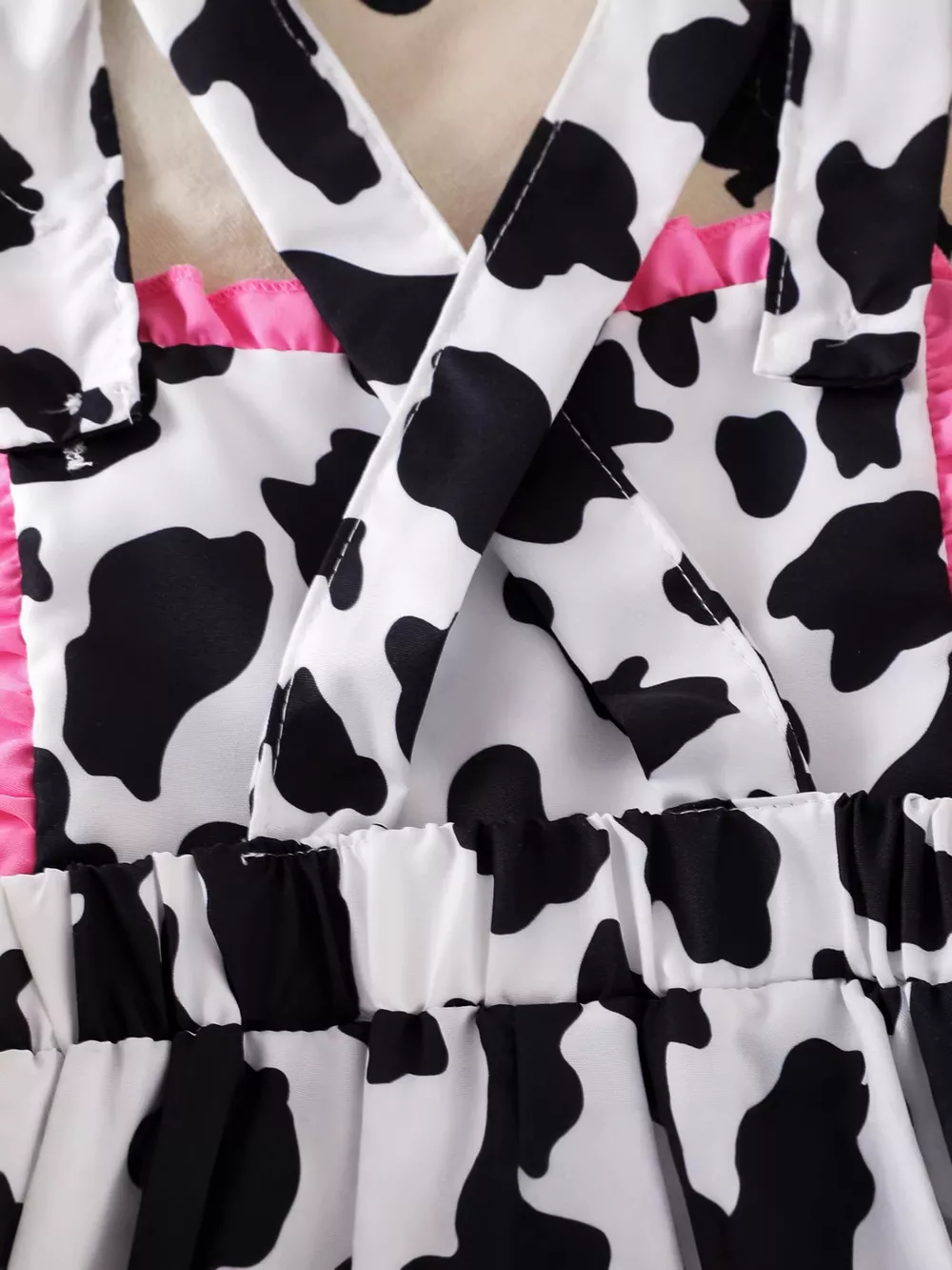 Children's Cow Print Ruffle Jumpsuit, image 4