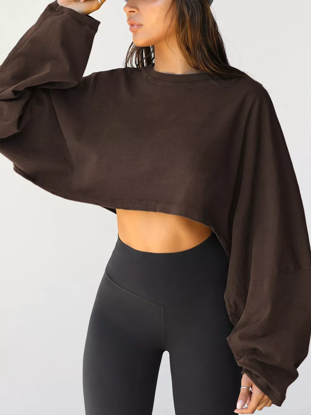 Long Sleeve Cropped Sweatshirt, image 28