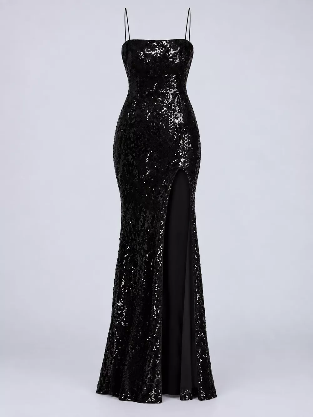 Sequin Embellished Bodycon Backless Evening Dress with Back Lace-Up, image 15