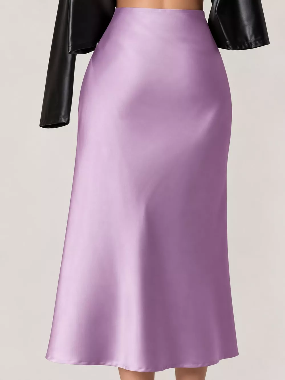 High-Waisted Satin Midi Skirt, image 35
