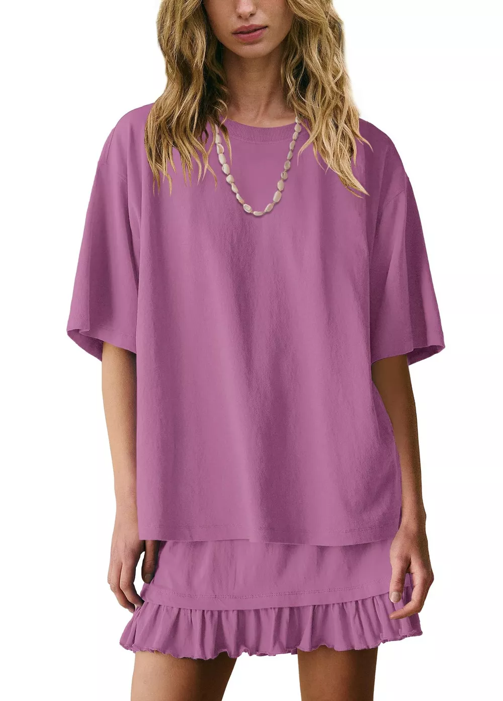 Round Neck Half Sleeve Tee and Skirt Set, image 13