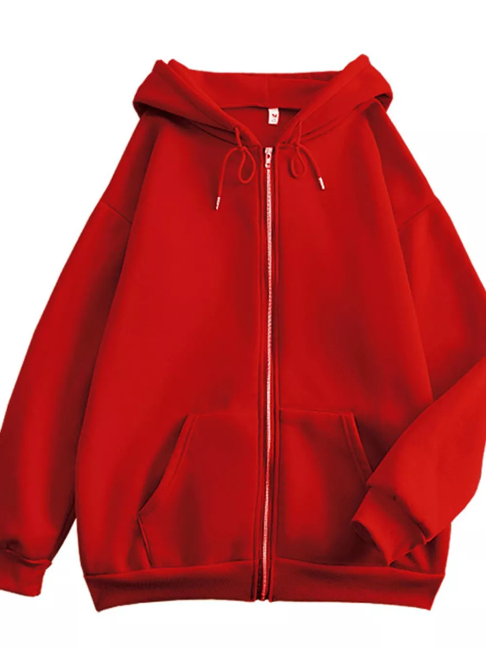 Full Size Oversized Solid Zip-Up Hoodie with Drawstring Plus Size, image 24