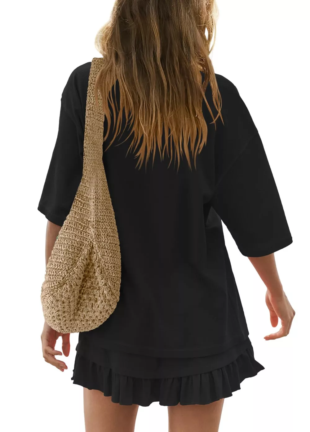 Round Neck Half Sleeve Tee and Skirt Set, image 7