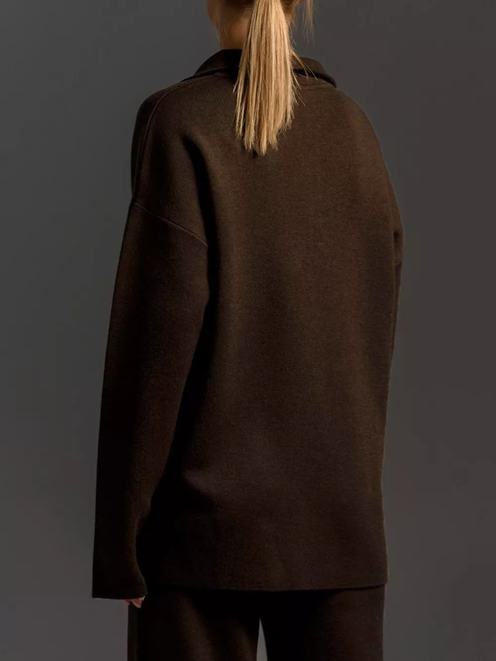 Polo Collar Top and Wide-Leg Pants Set, image 35