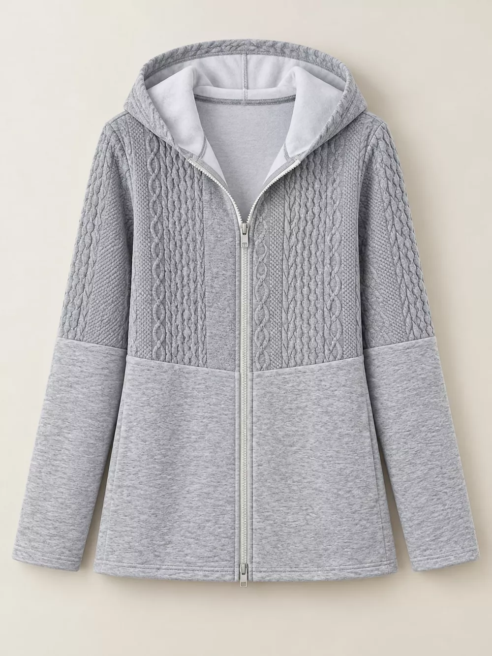 Full Size Hooded Zip-Up Jacket Plus Size, image 4