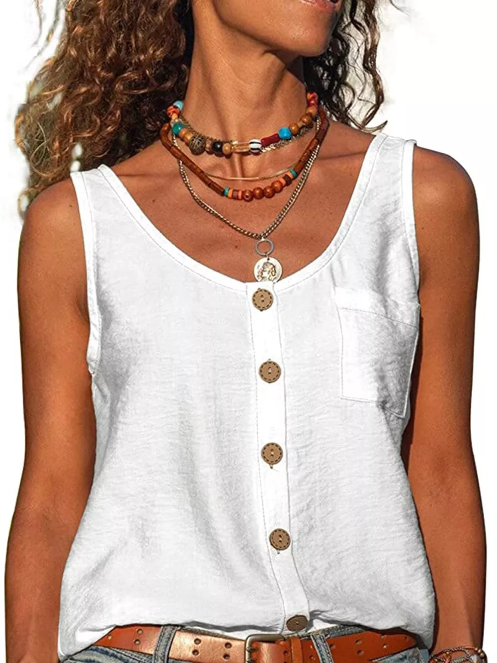 Full Size Casual Round Neck Tank Plus Size