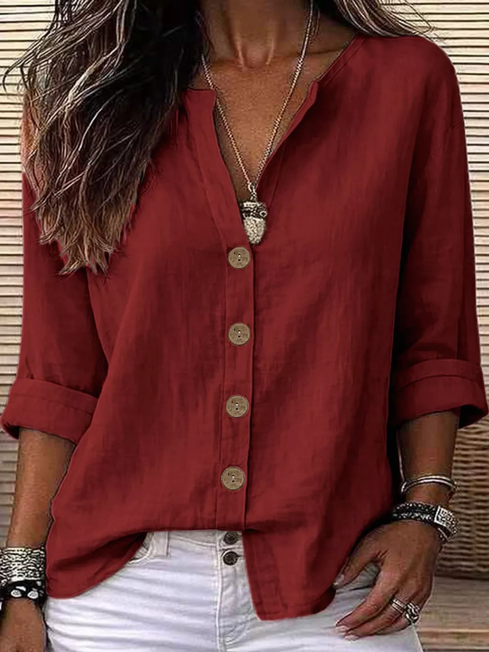 Notched Button Down Shirt, image 39