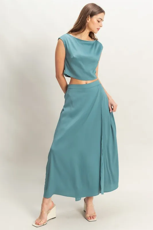 Sleeveless Top and Maxi Skirt Set