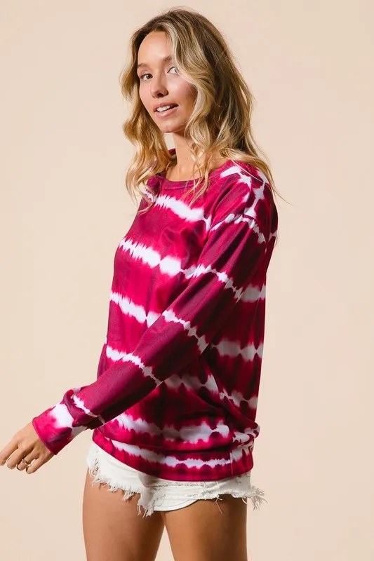 Tie Dye Print Terry Sweatshirt, image 2