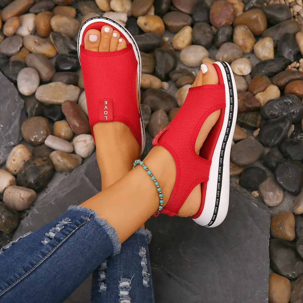 Mesh Open Toe Platform Sandals, image 13