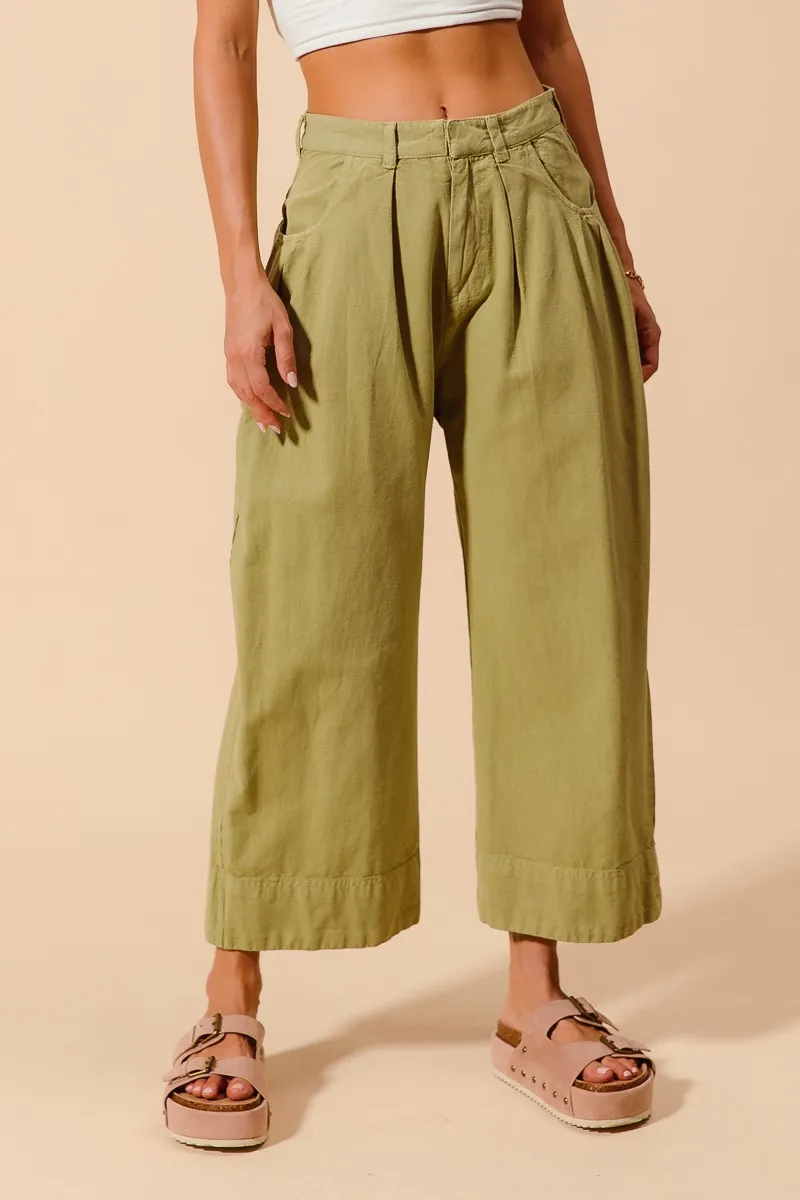Mid Rise Wide Leg Chino Pants With Pockets, image 7