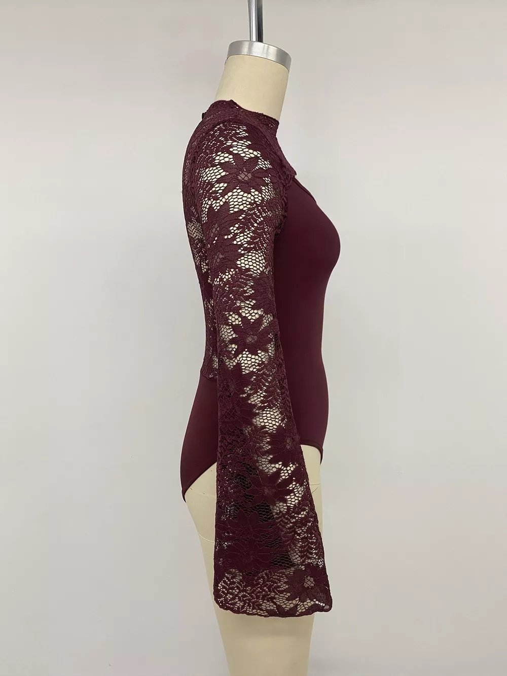 Lace Cut-out Flare Sleeve Bodysuit, image 9