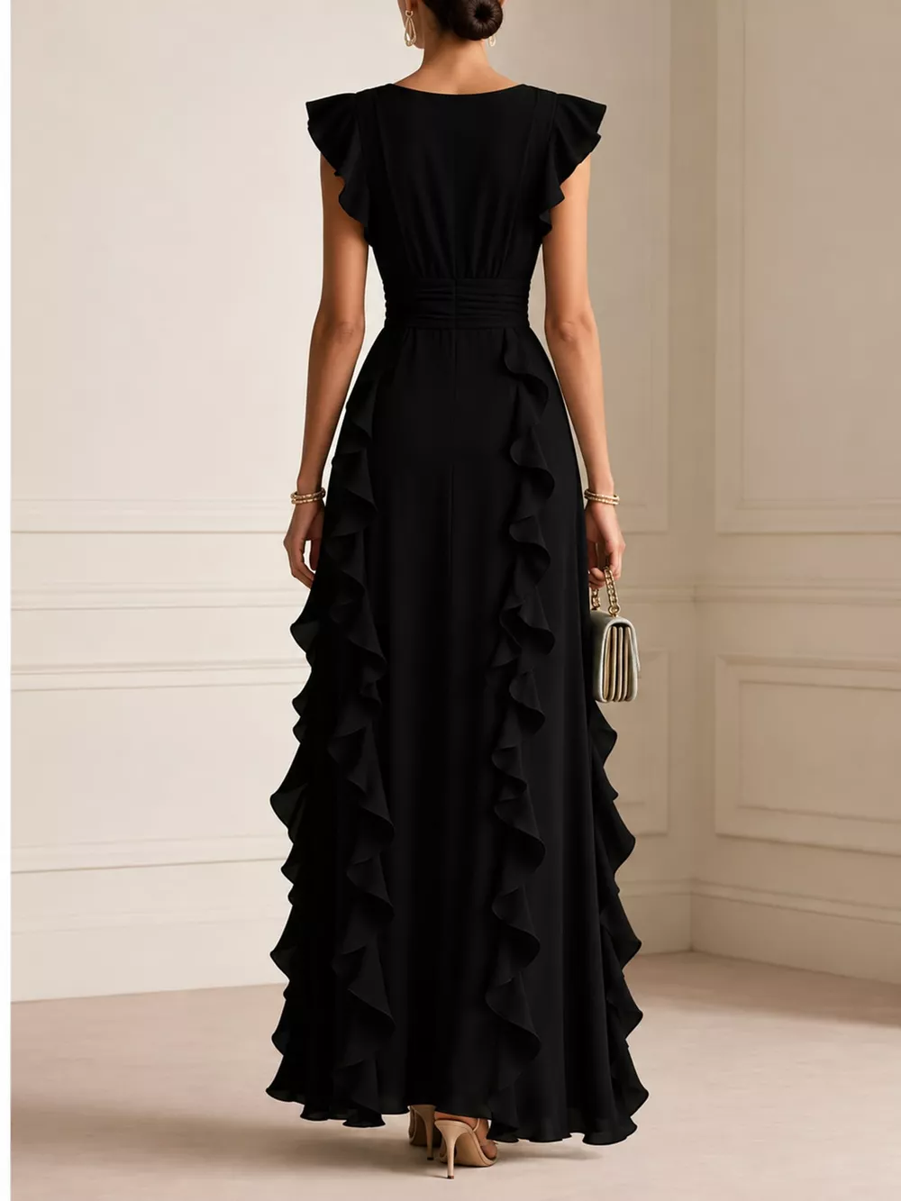Ruffled Surplice Sleeveless Maxi Dress, image 23