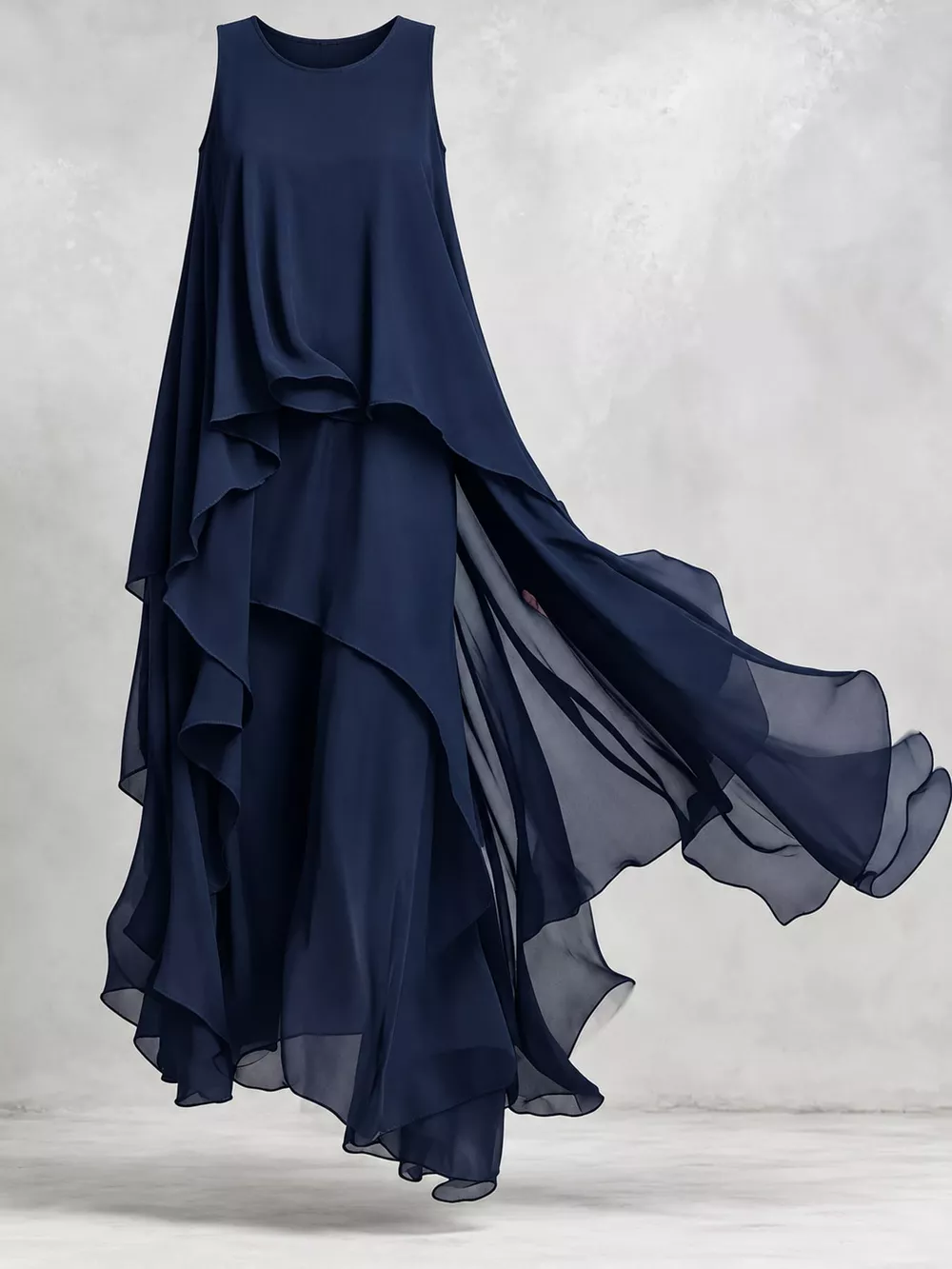 Ruffled Round Neck Sleeveless Maxi Dress, image 15