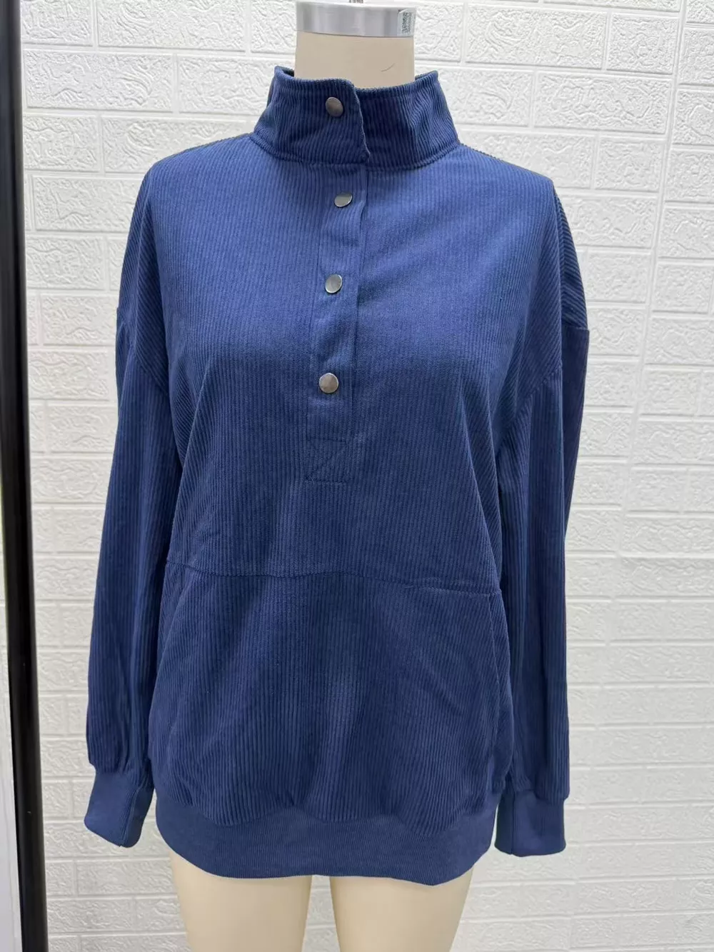 Full Size Quarter-Snap Sweatshirt with Kangaroo Pocket Plus Size, image 20