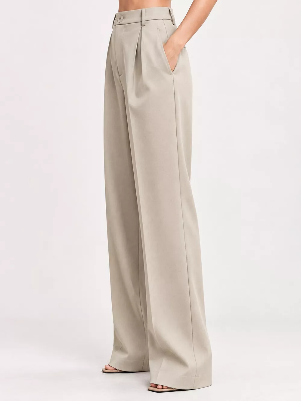 High-Waisted Pleated Wide-Leg Pants, image 14