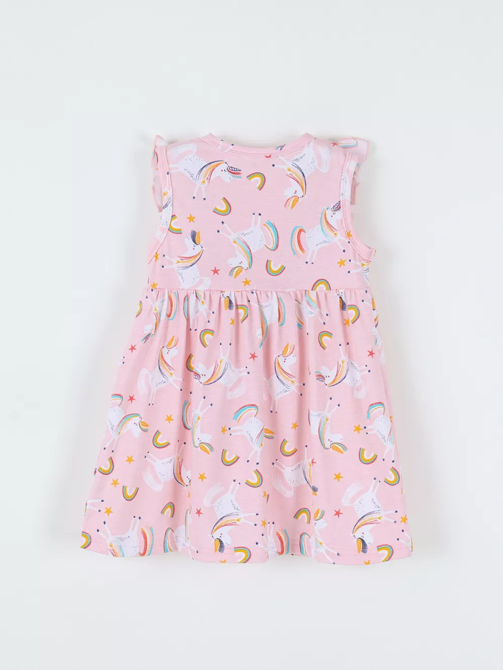 Children's Unicorn Print Ruffle Sleeve Casual Dress, image 3