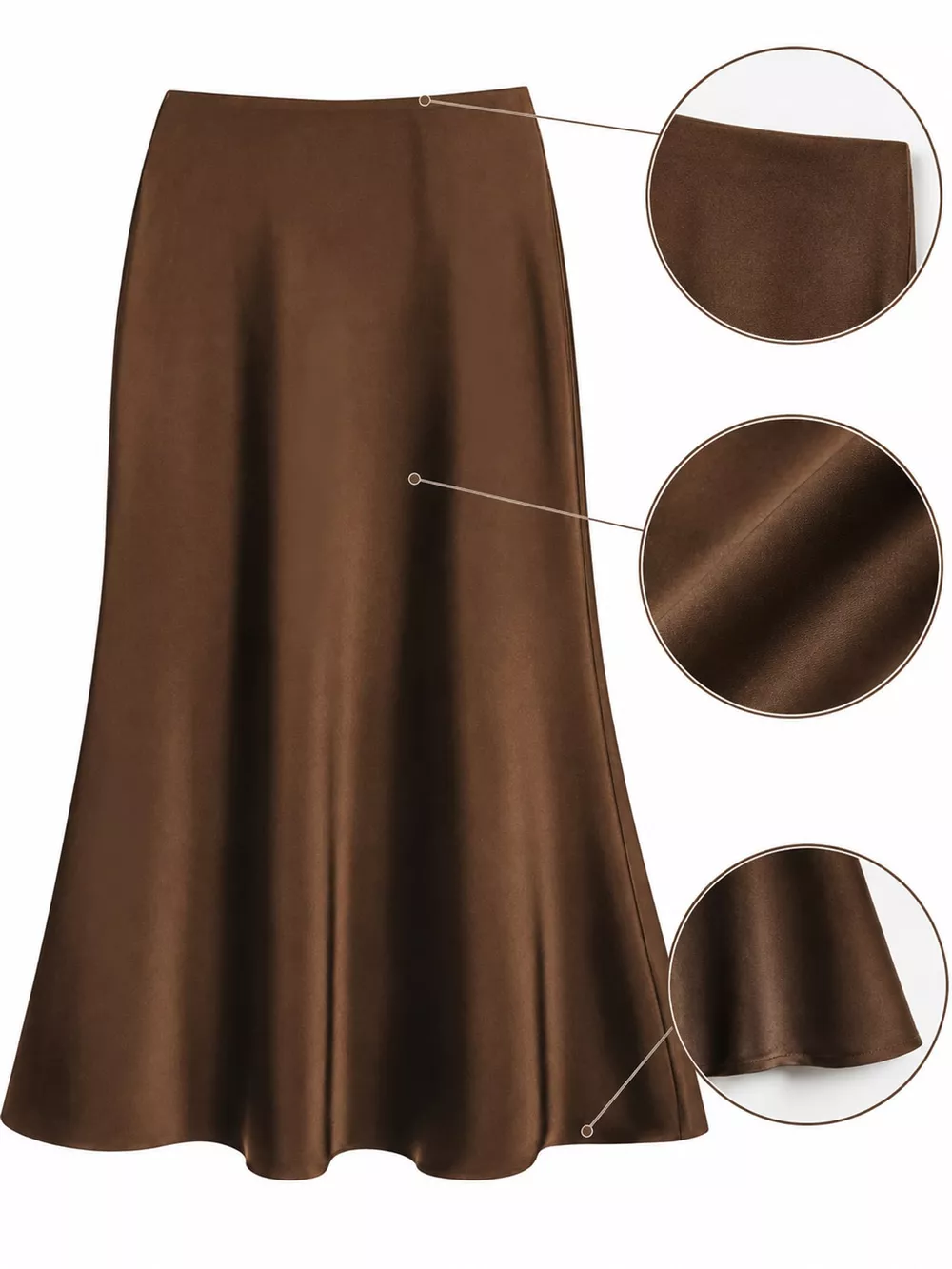 Full Size High-Waisted Satin Midi Skirt Plus Size, image 12