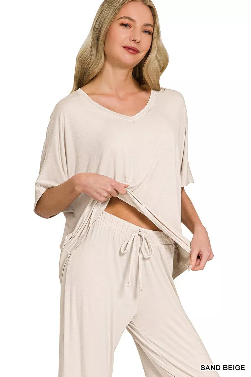 V-Neck Oversized Top & Pants Set, image 3