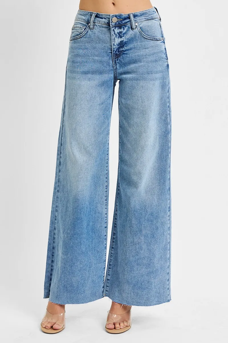 Full Size Tummy Control High Rise Ankle Palazzo Jeans Plus Size, image 6
