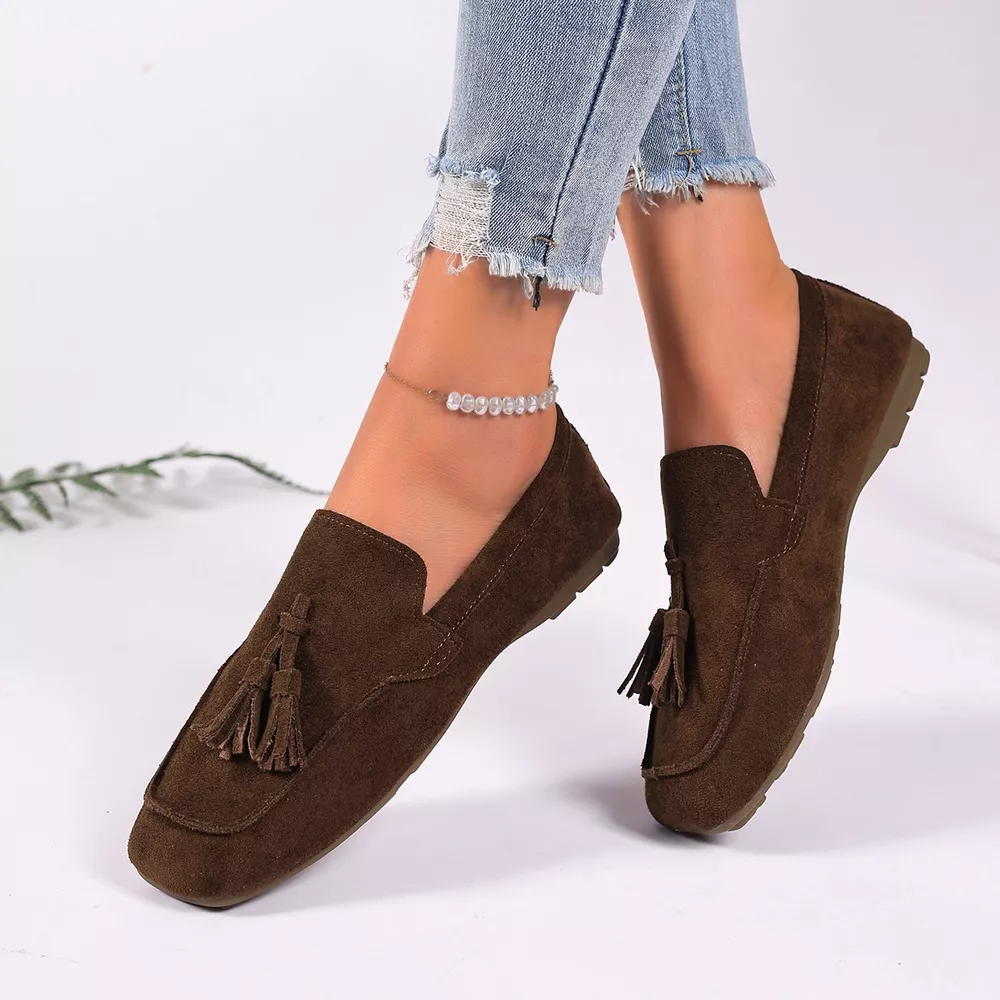 Tassel Accent Suede Loafers, image 5