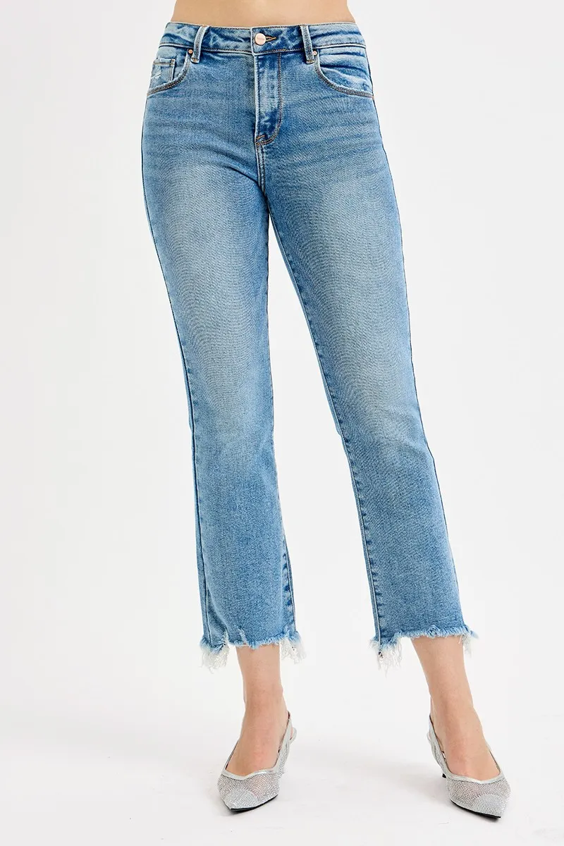 Full Size High Rise Crop Straight Slim Jeans Plus Size, image 6