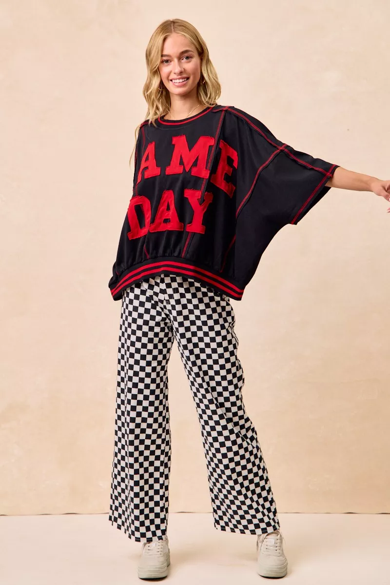 Gameday Theme Checkered Printed Pants, image 8