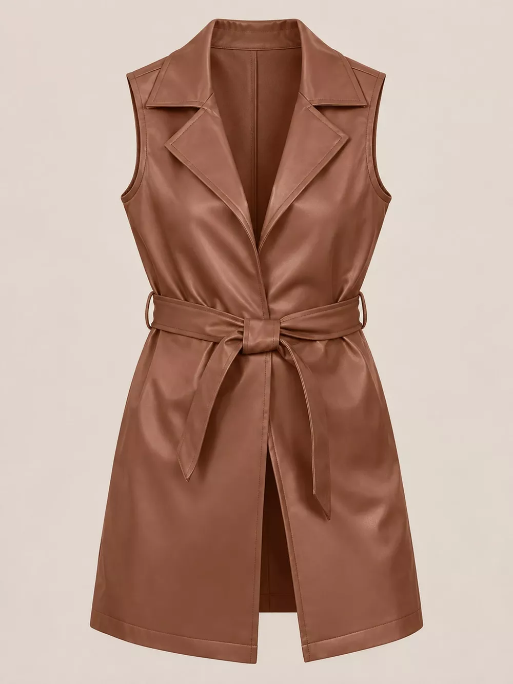 Tie Waist Longline Vest Coat, image 17
