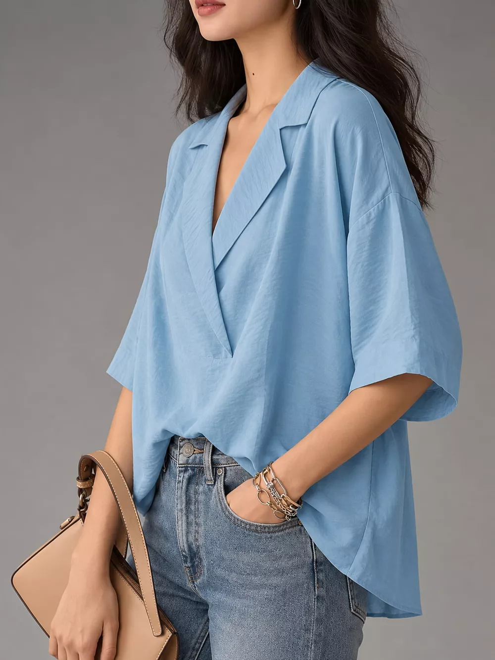 Half Sleeve Oversized Blouse, image 29