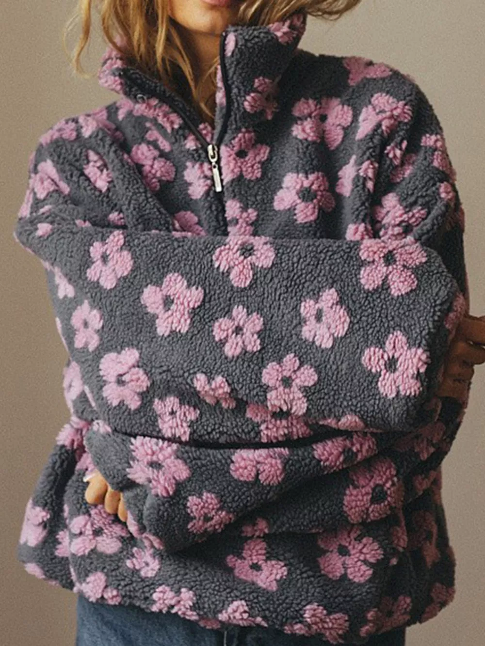 Quarter-Zip Sherpa Sweatshirt, image 7