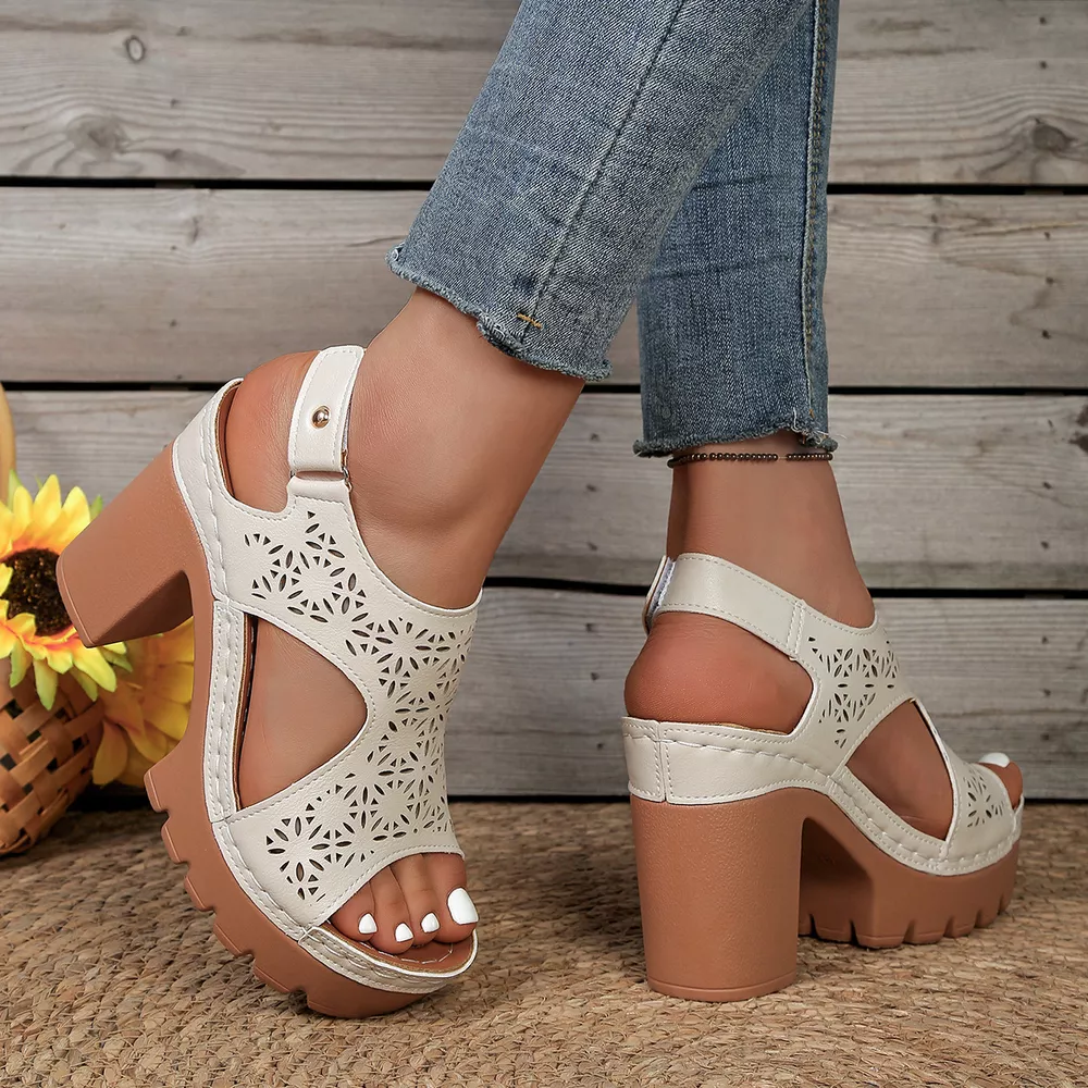 Open Toe Block Heels Sandals, image 9