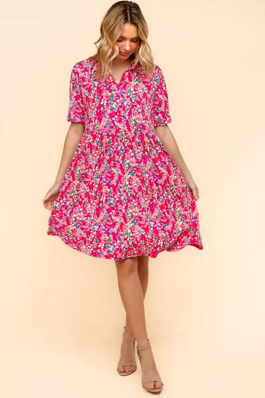 Johnny Collar Babydoll Dress with Side Pockets, image 6