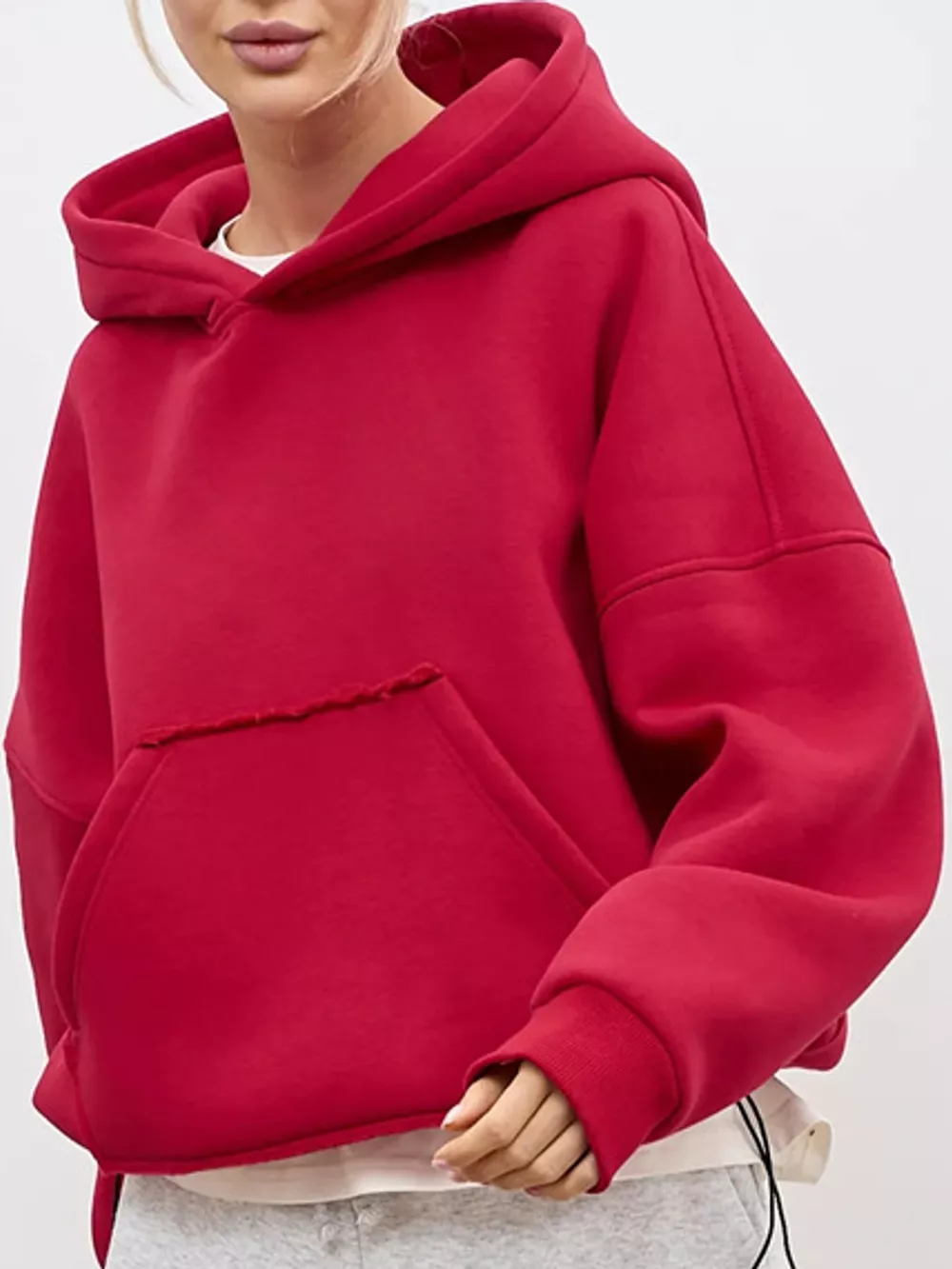 Kangaroo Pocket Dropped Shoulder Hoodie, image 30