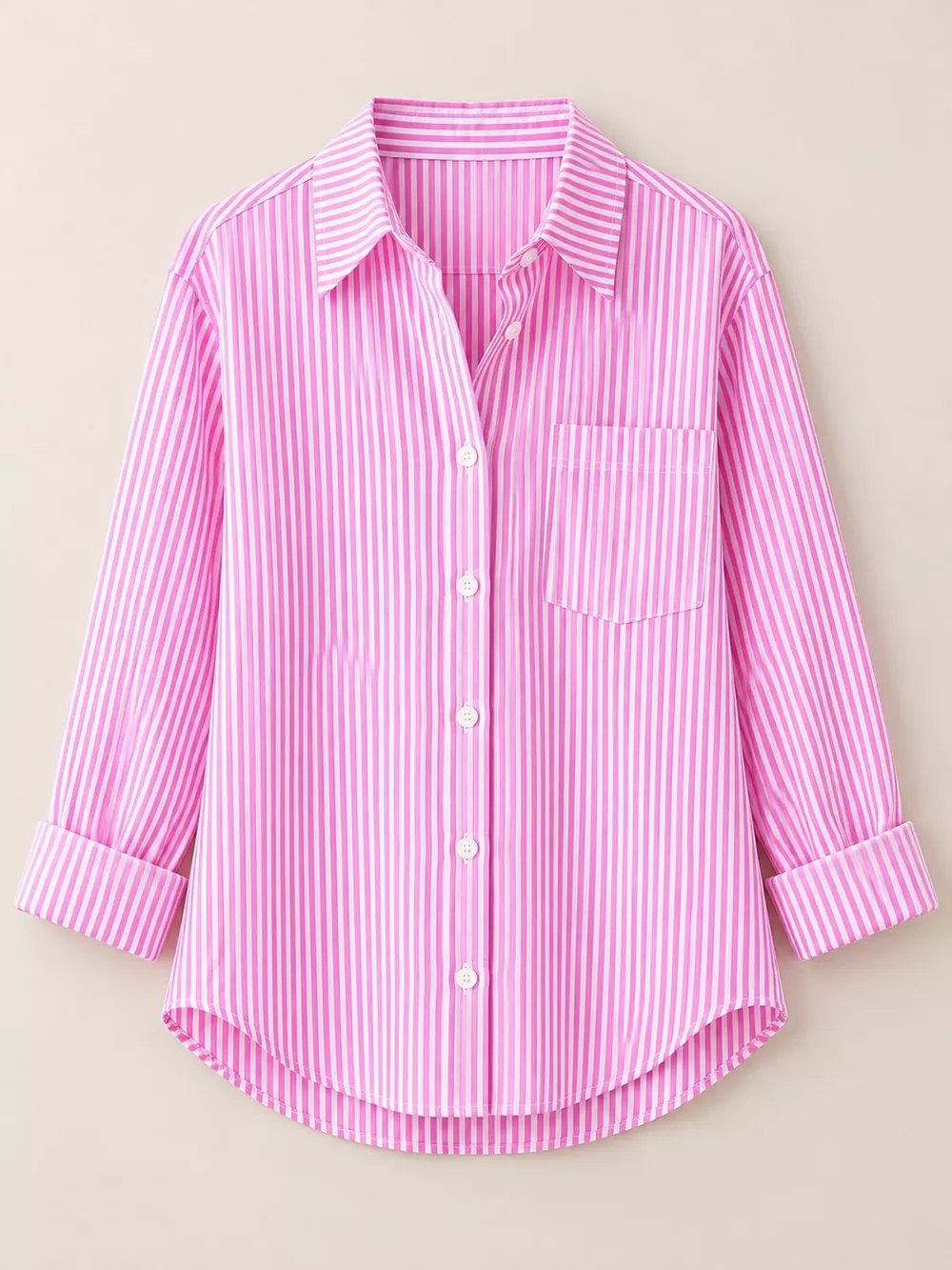 Full Size Striped Button-Down Long Sleeve Shirt Plus Size, image 24