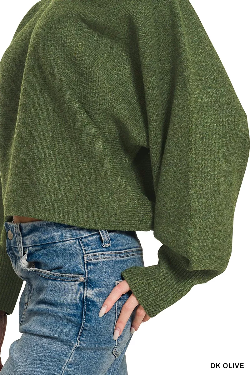Zenana Boat Neck Balloon Sleeve Sweater, image 6
