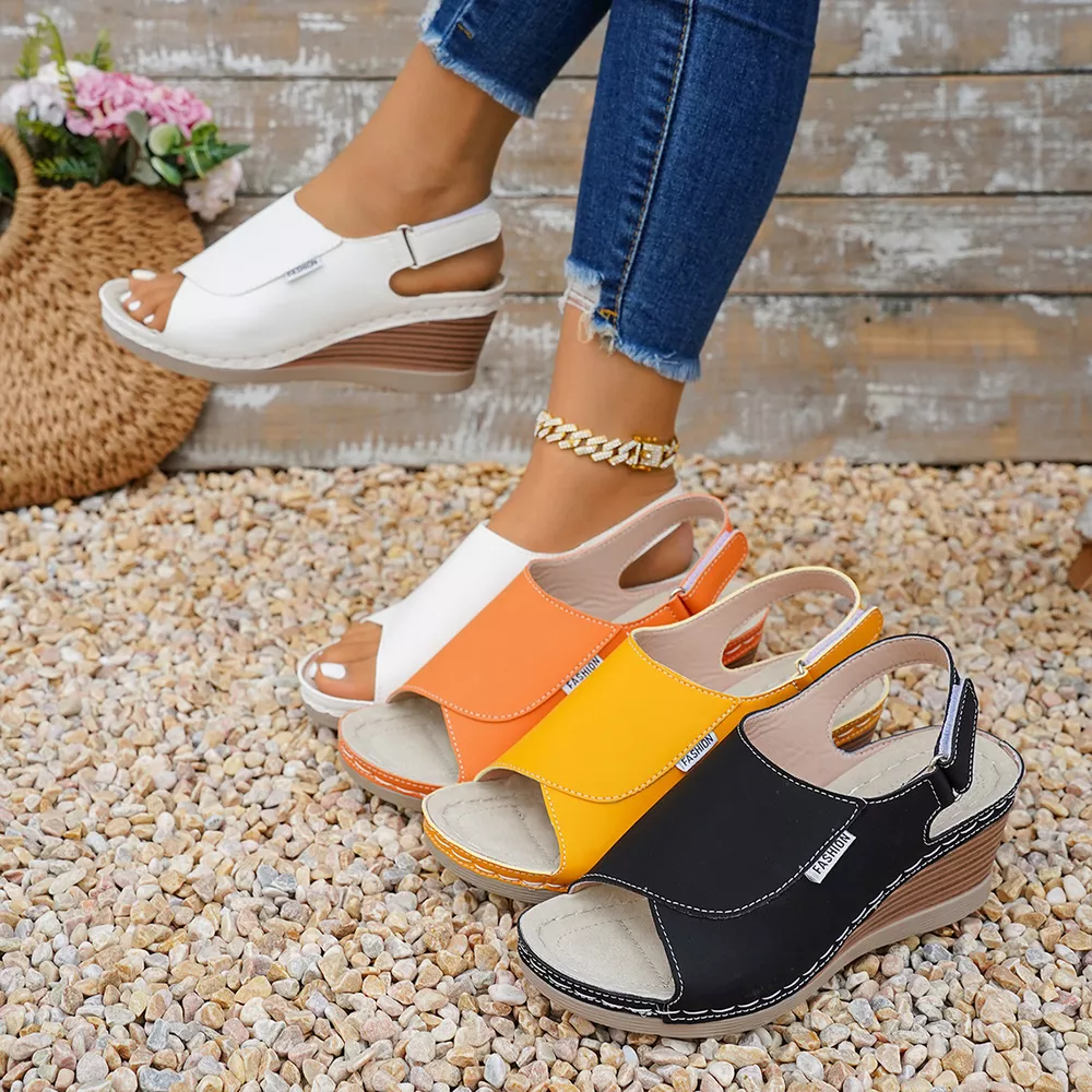 Peep Toe Wedge Sandals, image 2