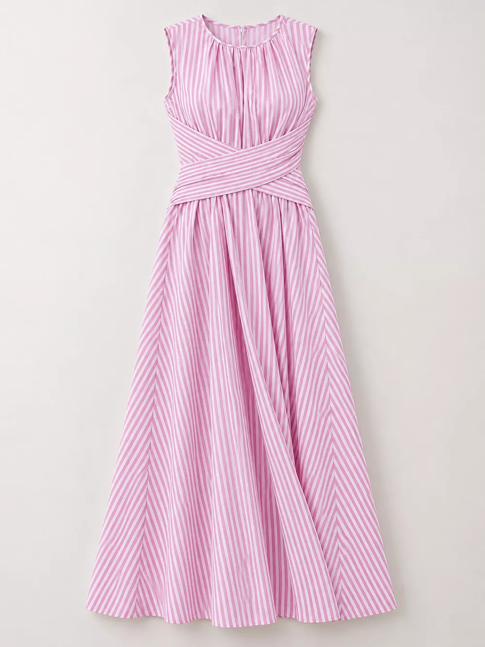 Full Size Sleeveless Striped Maxi Dress with Criss-Cross Waist Detail Plus Size, image 14
