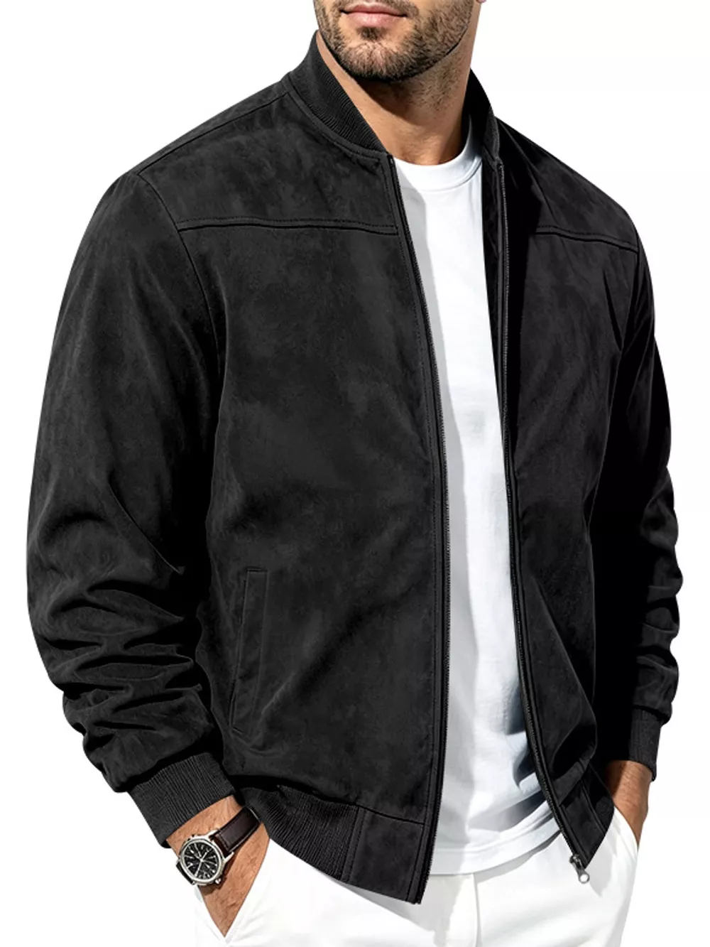 Men's Full Size Zip Up Long Sleeve Jacket Plus Size, image 8