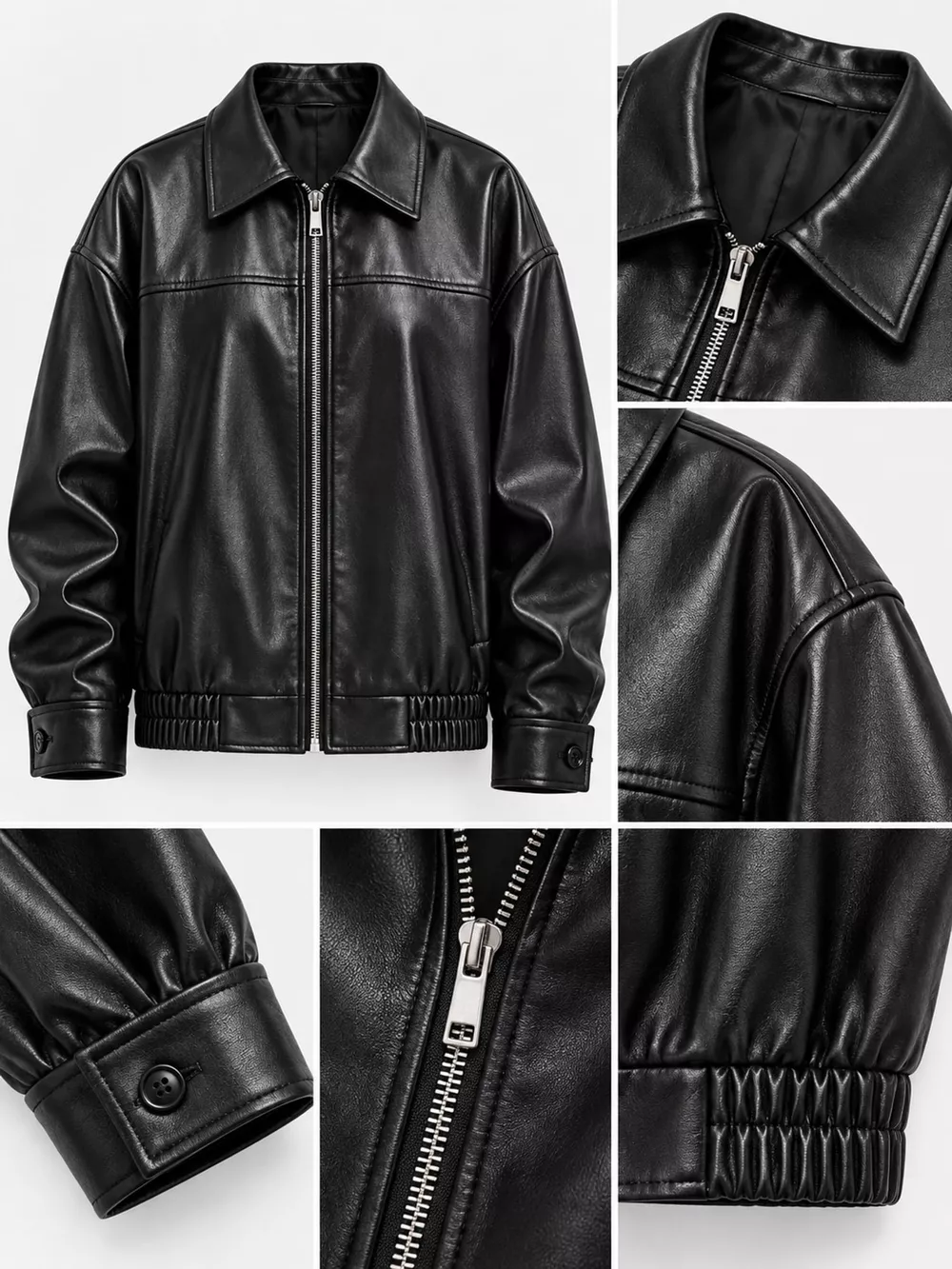 Zip Up Dropped Shoulder Jacket, image 5