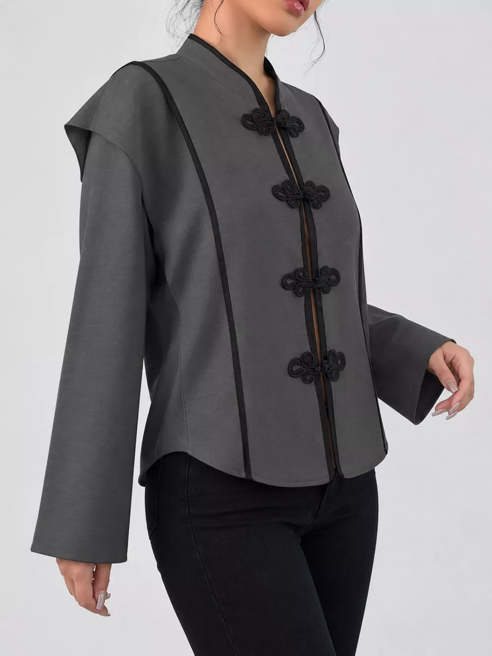 Chinese-Style Mandarin Collar Blouse, image 23