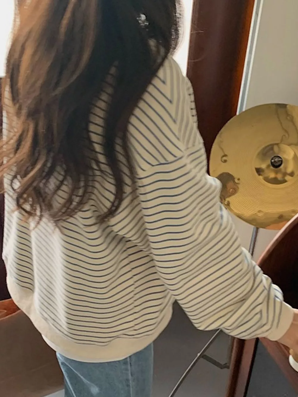 Striped Long-Sleeve Crewneck T-Shirt, image 9