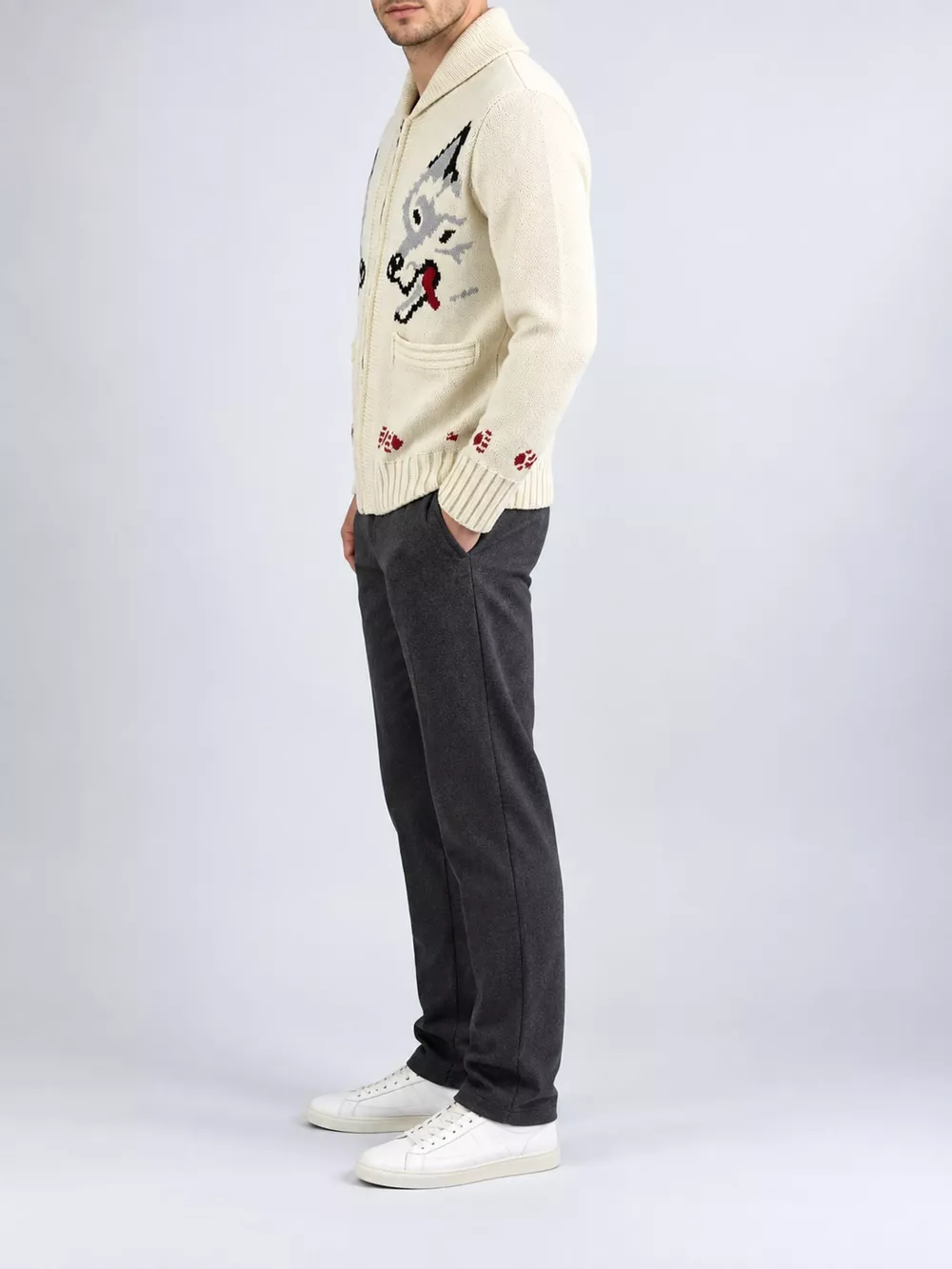 Men's Full Size Animal Chunky Knit Zip-Up Cardigan Plus Size, image 36