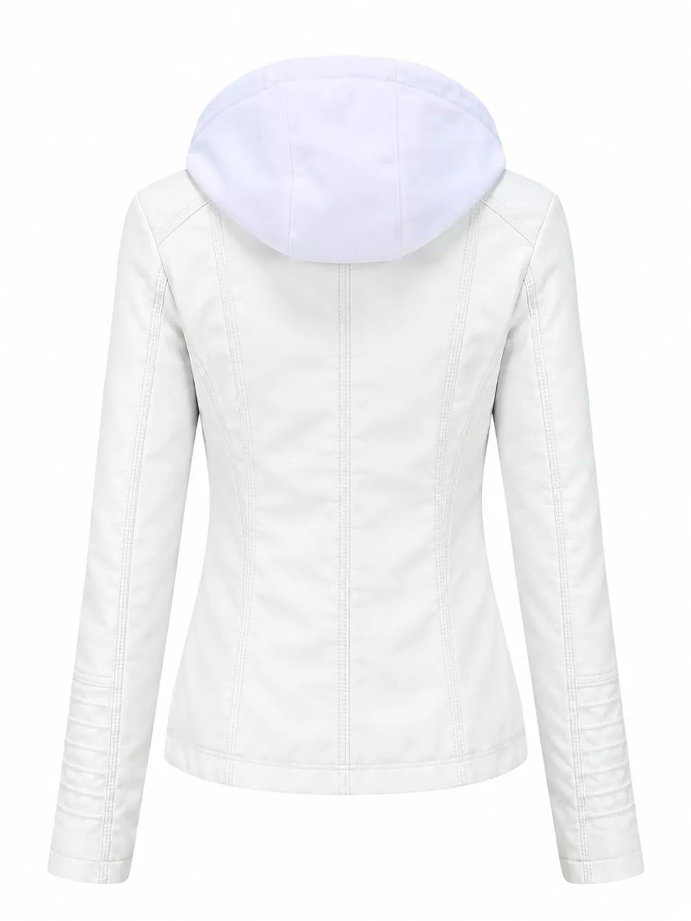 Full Size Detachable Hooded Faux Leather Moto Jacket Plus Size, image 25
